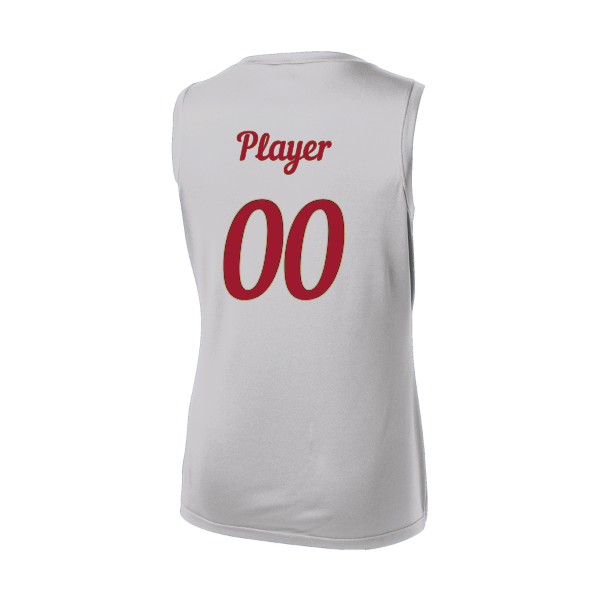 Baseball Majors–Andrix Women's Sleeveless PosiCharge Competitor V-Neck Tee – National Script – Silver – back mockup