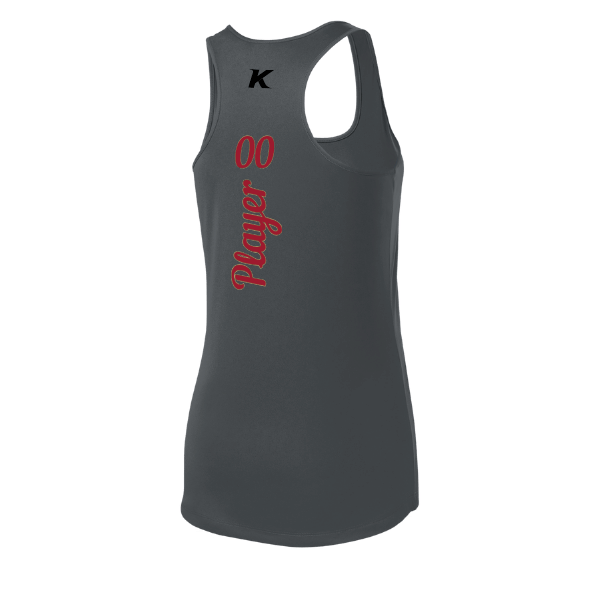 Baseball Majors–Andrix Women's PosiCharge Competitor Racerback Tank – Spartan Helmet – Iron Gray – back mockup