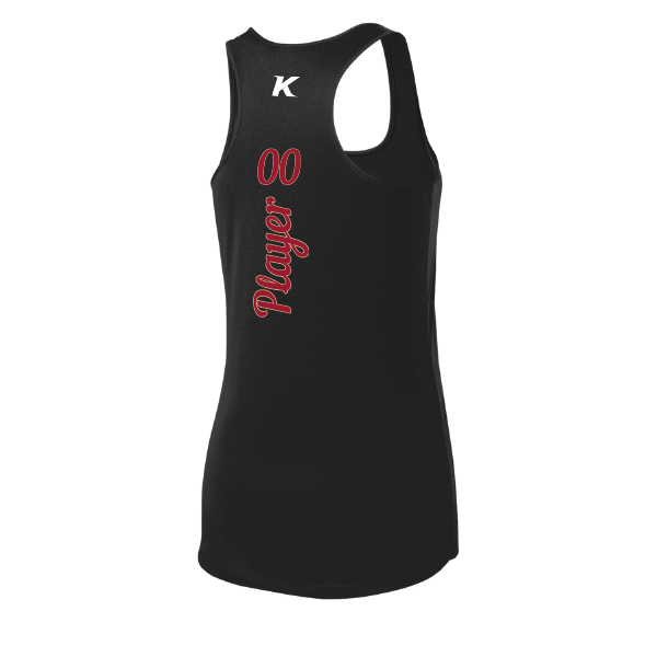 Baseball Majors–Andrix Women's PosiCharge Competitor Racerback Tank – National Script – Black – back mockup