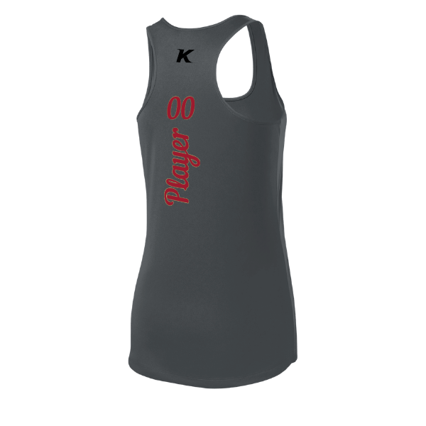 Baseball Majors–Andrix Women's PosiCharge Competitor Racerback Tank – National Script – Iron Gray – back mockup