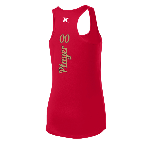 Baseball Majors–Andrix Women's PosiCharge Competitor Racerback Tank – National Script – True Red – back mockup