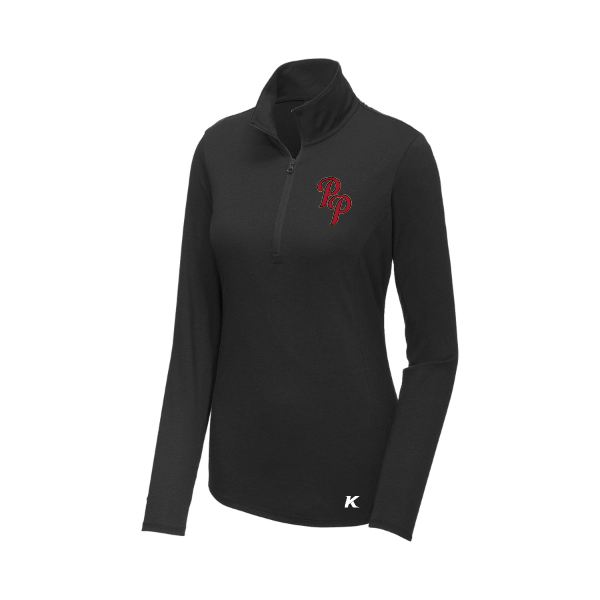 Baseball Majors–Andrix Women's PosiCharge Tri-Blend Wicking 1/4-Zip Pullover – Black Triad Solid – front mockup