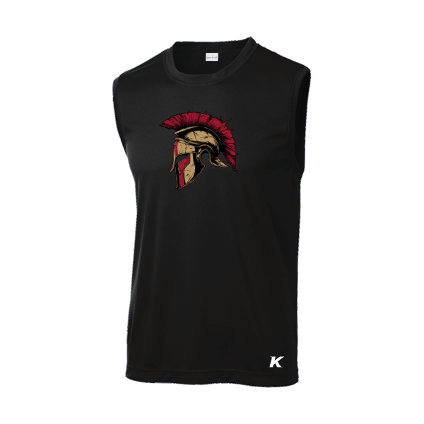 Baseball Majors–Andrix Sleeveless PosiCharge Competitor Tee – Spartan Helmet – Black – front mockup