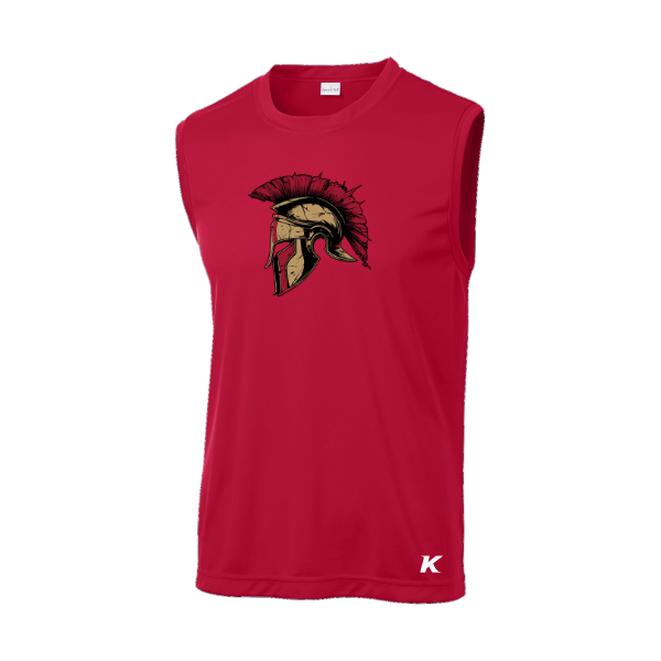 Baseball Majors–Andrix Sleeveless PosiCharge Competitor Tee – Spartan Helmet – True Red – front mockup