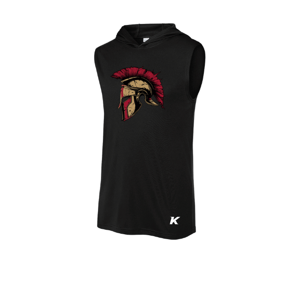 Baseball Majors–Andrix PosiCharge Competitor Sleeveless Hoodie – Spartan Helmet – Black – front mockup