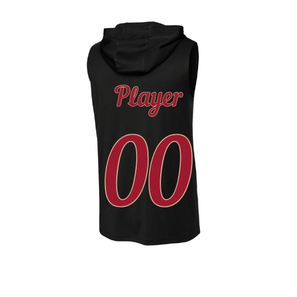 Baseball Majors–Andrix PosiCharge Competitor Sleeveless Hoodie – Spartan Helmet – Black – back mockup