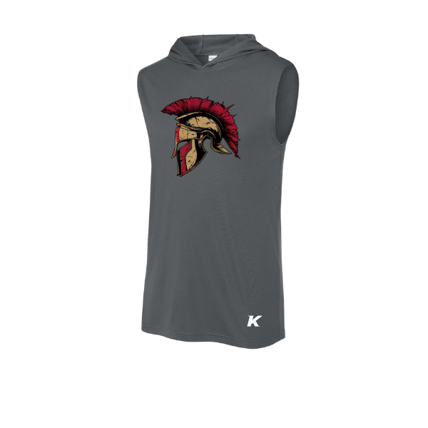 Baseball Majors–Andrix PosiCharge Competitor Sleeveless Hoodie – Spartan Helmet – Iron Gray – front mockup