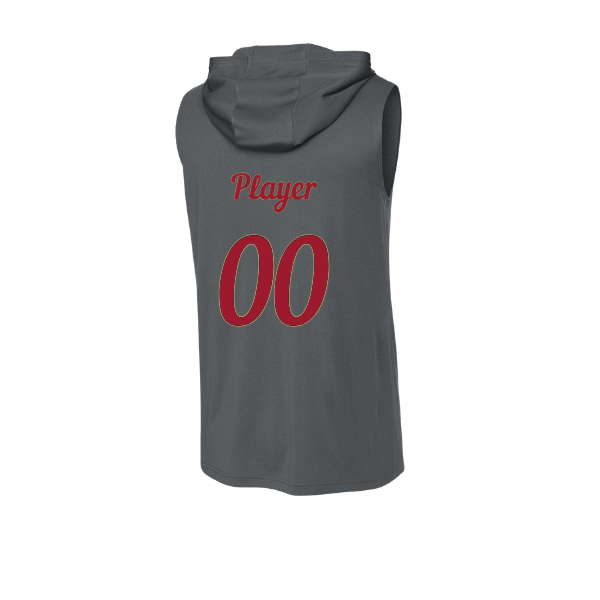 Baseball Majors–Andrix PosiCharge Competitor Sleeveless Hoodie – Spartan Helmet – Iron Gray – back mockup