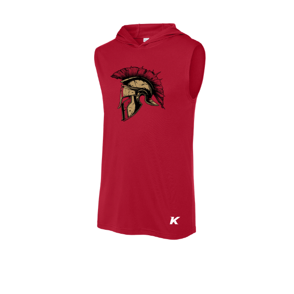 Baseball Majors–Andrix PosiCharge Competitor Sleeveless Hoodie – Spartan Helmet – True Red – front mockup