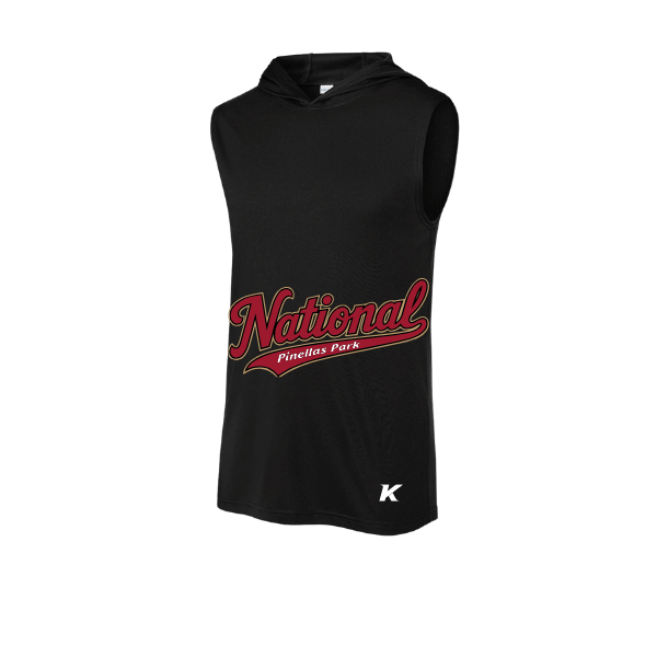 Baseball Majors–Andrix PosiCharge Competitor Sleeveless Hoodie – National Script – Black – front mockup