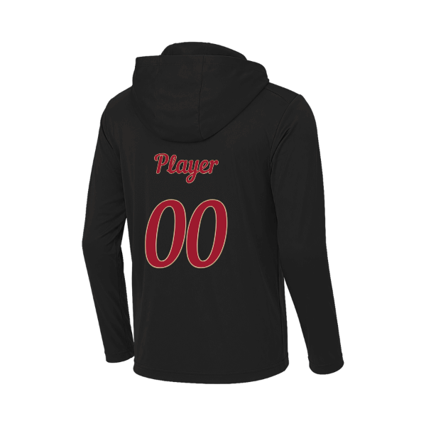 Baseball Majors–Andrix Posi-UV Pro Long-Sleeve Hoodie – Spartan Helmet – Black – back mockup