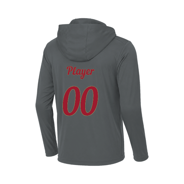 Baseball Majors–Andrix Posi-UV Pro Long-Sleeve Hoodie – Spartan Helmet – Dark Smoke Gray – back mockup