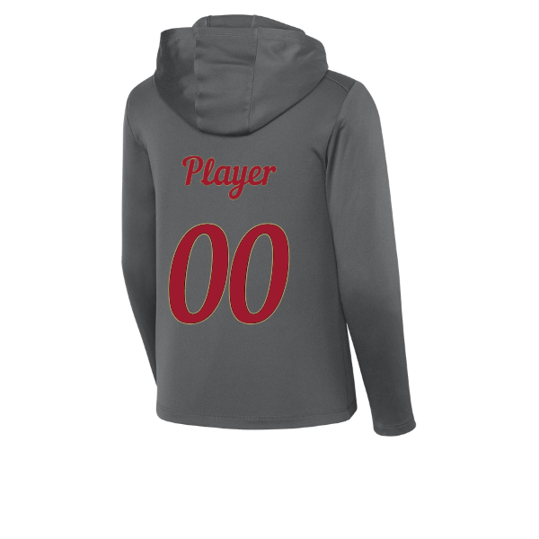 Baseball Majors–Andrix Youth Posi-UV Pro Long-Sleeve Hoodie – Spartan Helmet – Dark Smoke Gray – back mockup