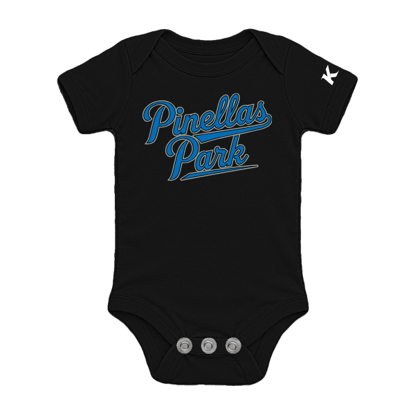 Baseball Majors–Taulbee Infant Jersey One Piece – Black – front mockup