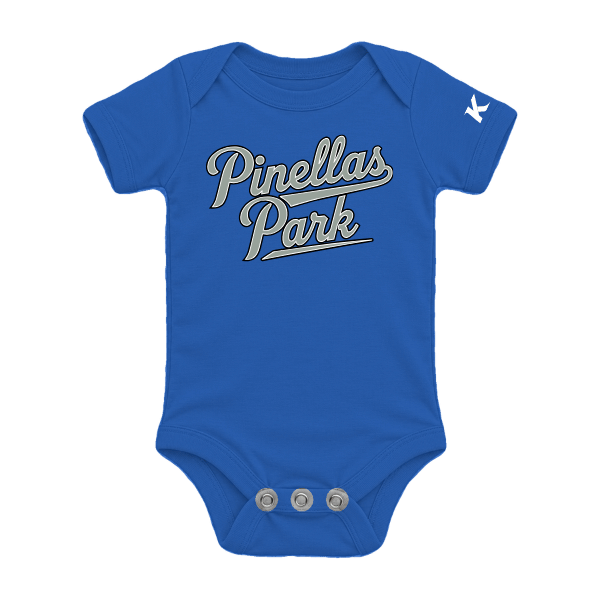 Baseball Majors–Taulbee Infant Jersey One Piece – True Royal – front mockup