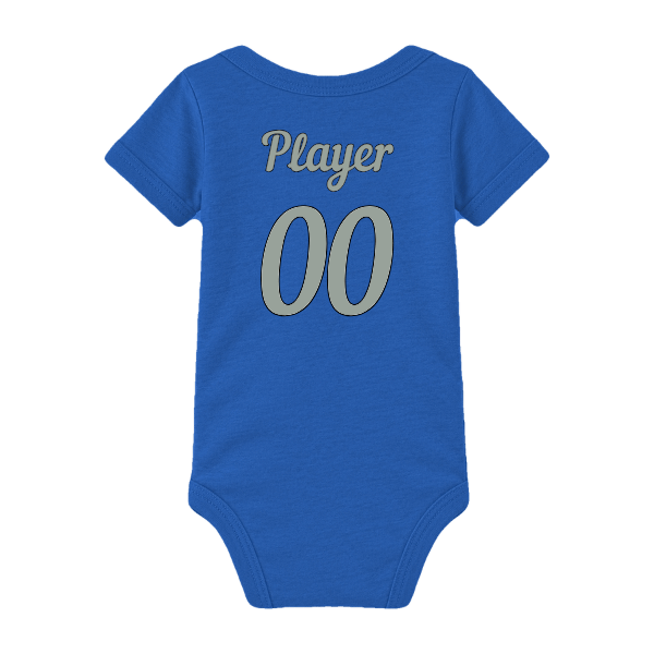 Baseball Majors–Taulbee Infant Jersey One Piece – True Royal – back mockup