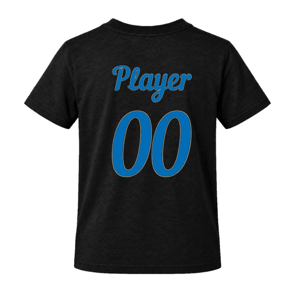 Baseball Majors–Taulbee Youth Jersey Short-Sleeve Tee – Black – back mockup