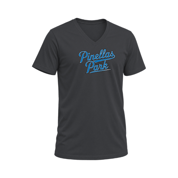 Baseball Majors–Taulbee Unisex Jersey V-Neck Tee – Asphalt – front mockup