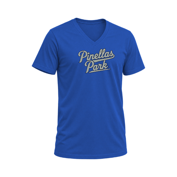 Baseball Majors–Taulbee Unisex Jersey V-Neck Tee – True Royal – front mockup