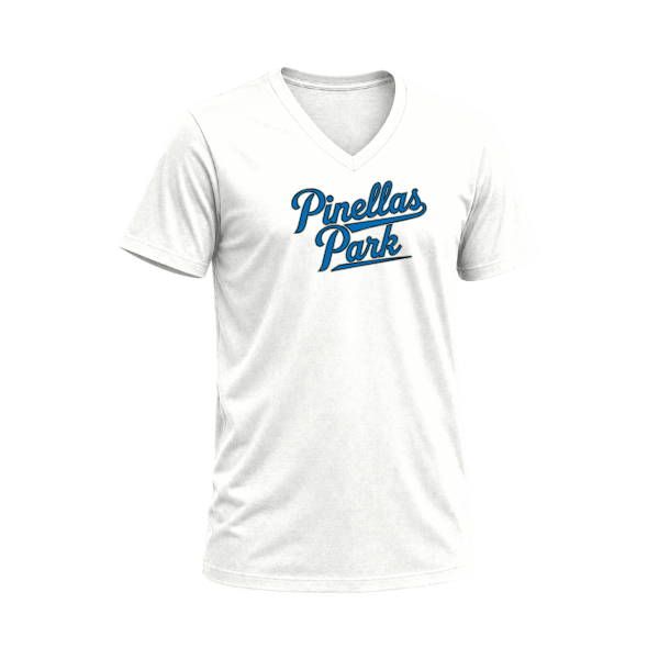 Baseball Majors–Taulbee Unisex Jersey V-Neck Tee – White – front mockup