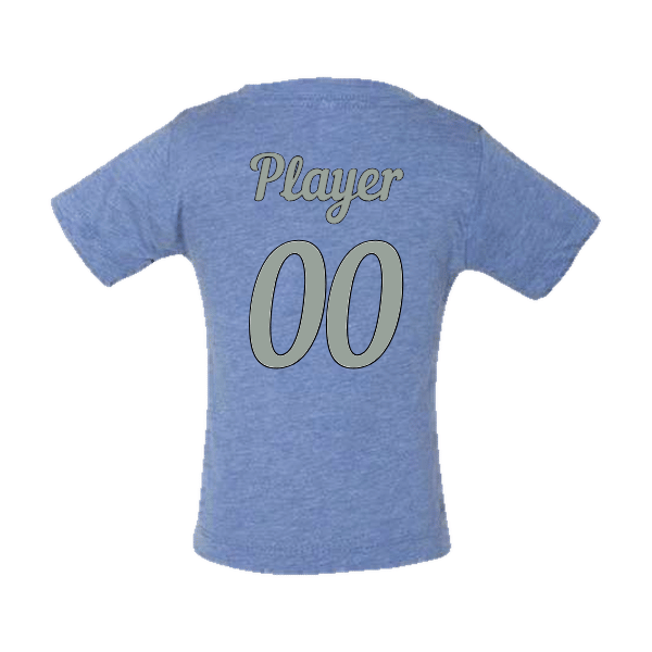 Baseball Majors–Taulbee Infant Triblend Short-Sleeve Tee – Blue Triblend – back mockup