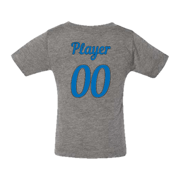 Baseball Majors–Taulbee Infant Triblend Short-Sleeve Tee – Gray Triblend – back mockup