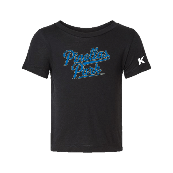 Baseball Majors–Taulbee Infant Triblend Short-Sleeve Tee – Solid Black Triblend – front mockup