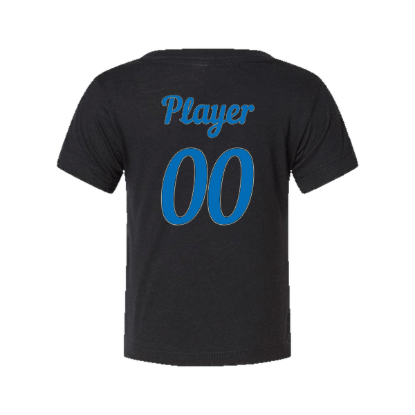 Baseball Majors–Taulbee Infant Triblend Short-Sleeve Tee – Solid Black Triblend – back mockup