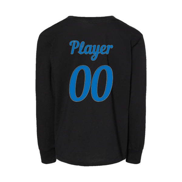 Baseball Majors–Taulbee Toddler Jersey Long-Sleeve Tee – Black – back mockup