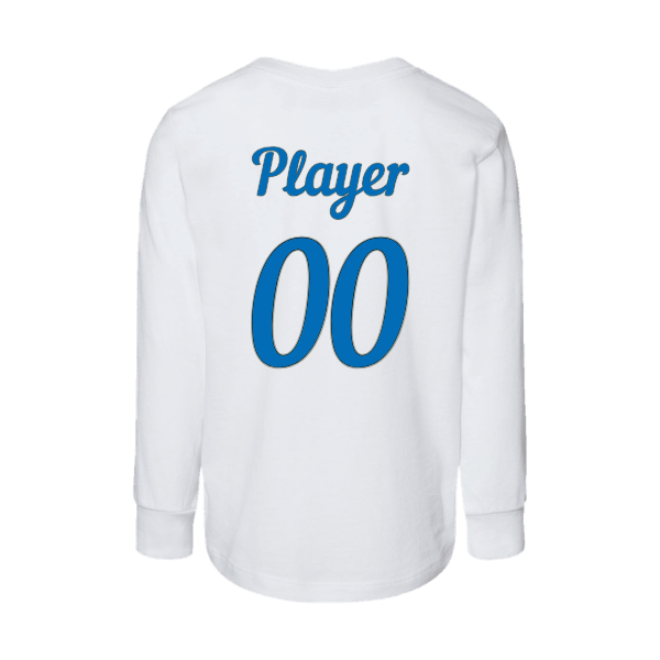 Baseball Majors–Taulbee Toddler Jersey Long-Sleeve Tee – White – back mockup