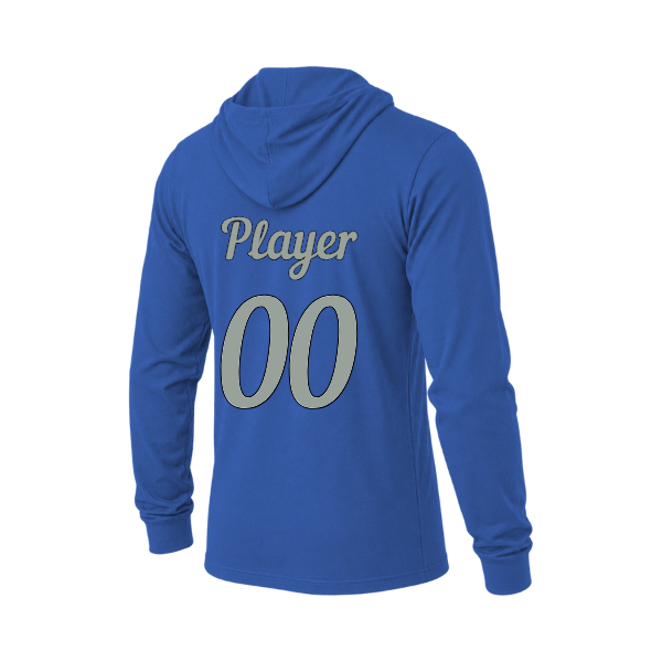 Baseball Majors–Taulbee Unisex Jersey Long-Sleeve Hoodie – Heather True Royal – back mockup