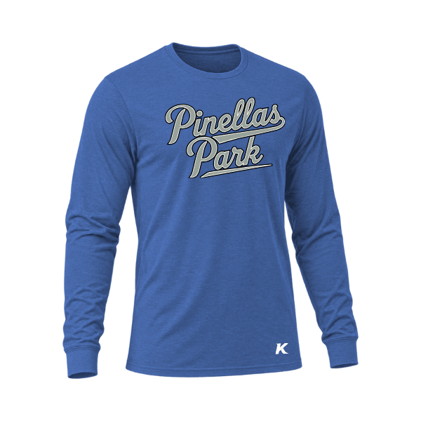 Baseball Majors–Taulbee Unisex Triblend Long-Sleeve Tee – Blue Triblend – front mockup