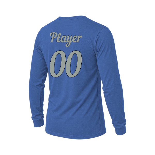 Baseball Majors–Taulbee Unisex Triblend Long-Sleeve Tee – Blue Triblend – back mockup