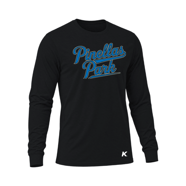 Baseball Majors–Taulbee Unisex Triblend Long-Sleeve Tee – Solid Black Triblend – front mockup