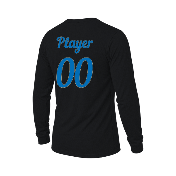 Baseball Majors–Taulbee Unisex Triblend Long-Sleeve Tee – Solid Black Triblend – back mockup