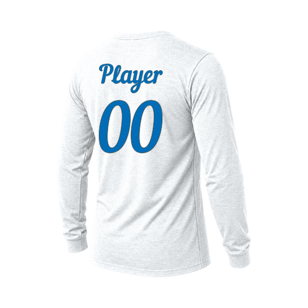 Baseball Majors–Taulbee Unisex Triblend Long-Sleeve Tee – Solid White Triblend – back mockup