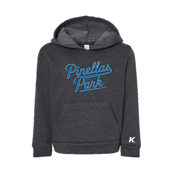 Baseball Majors–Taulbee Toddler Sponge Fleece Pullover Hoodie – Dark Gray Heather – front mockup