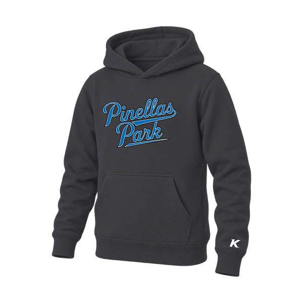 Baseball Majors–Taulbee Youth Sponge Fleece Pullover Hoodie – Dark Gray Heather – front mockup
