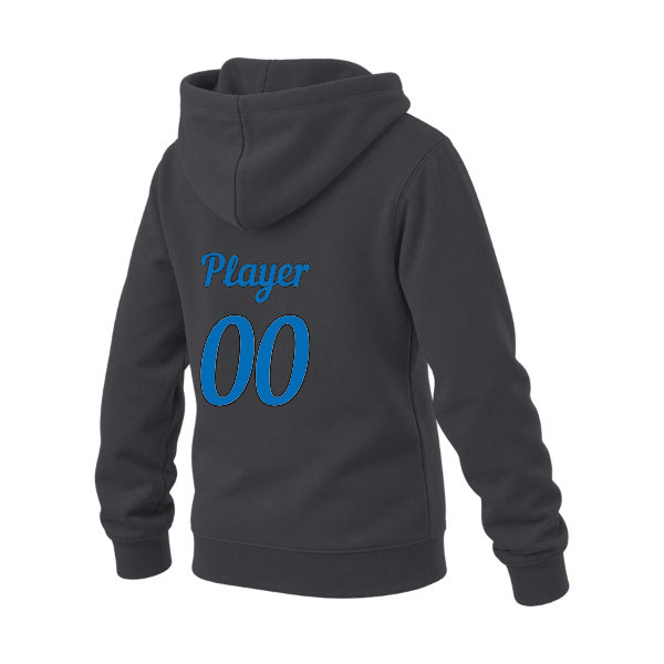 Baseball Majors–Taulbee Youth Sponge Fleece Pullover Hoodie – Dark Gray Heather – back mockup