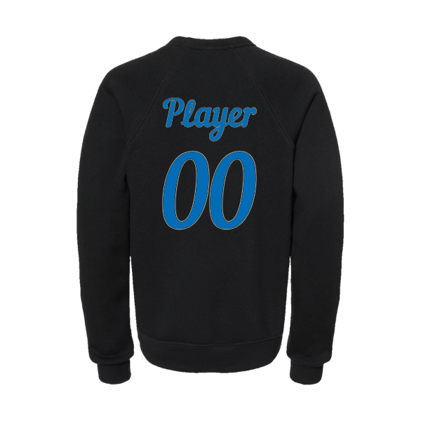 Baseball Majors–Taulbee Youth Sponge Fleece Crewneck Sweatshirt – Black – back mockup