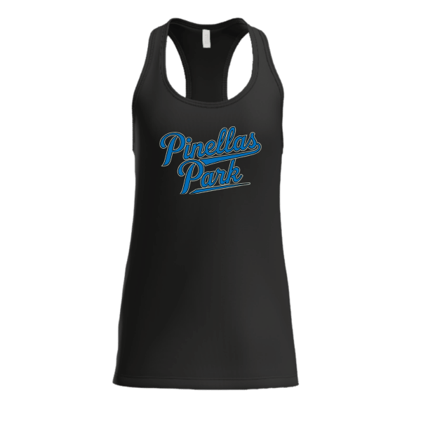Baseball Majors–Taulbee Women's Jersey Racerback Tank – Black – front mockup