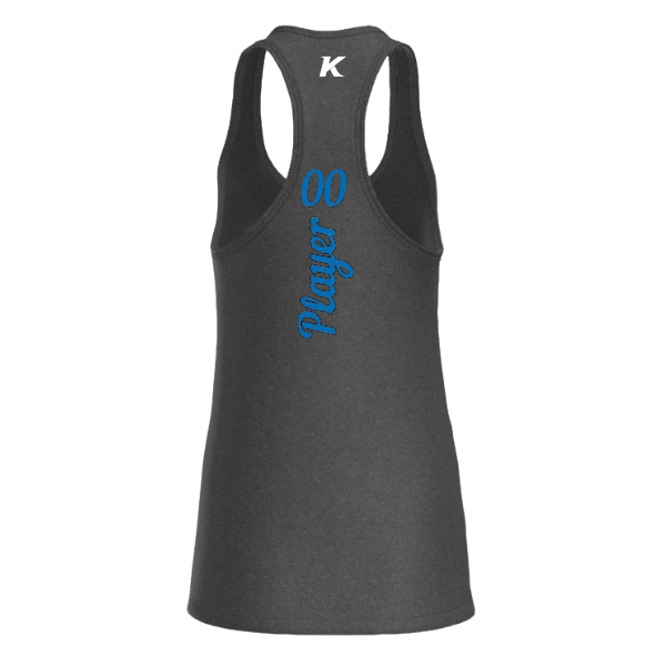 Baseball Majors–Taulbee Women's Jersey Racerback Tank – Dark Gray Heather – back mockup