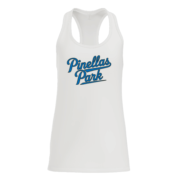 Baseball Majors–Taulbee Women's Jersey Racerback Tank – White – front mockup