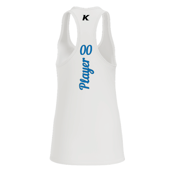 Baseball Majors–Taulbee Women's Jersey Racerback Tank – White – back mockup