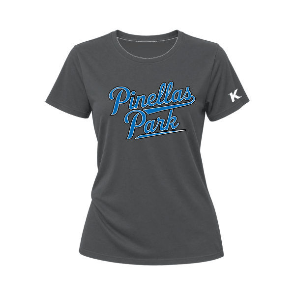 Baseball Majors–Taulbee Women's Relaxed Jersey Tee – Asphalt – front mockup