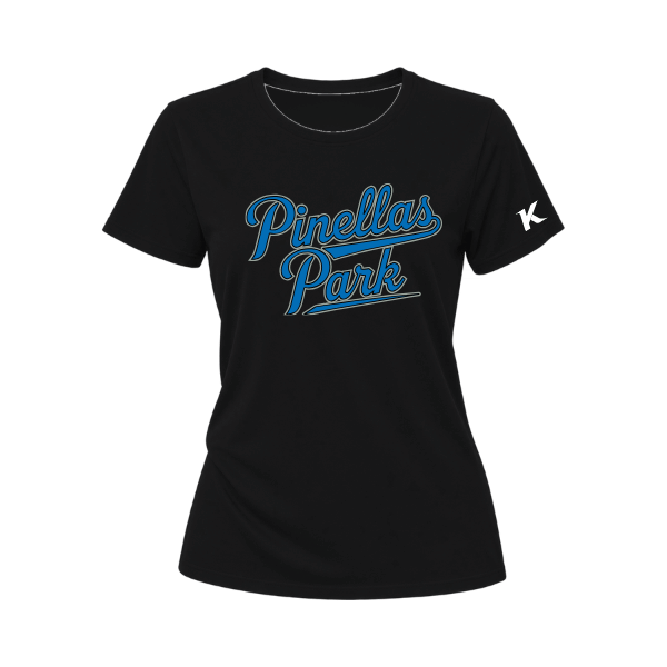 Baseball Majors–Taulbee Women's Relaxed Jersey Tee – Black – front mockup