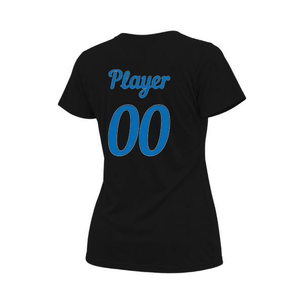 Baseball Majors–Taulbee Women's Relaxed Jersey Tee – Black – back mockup