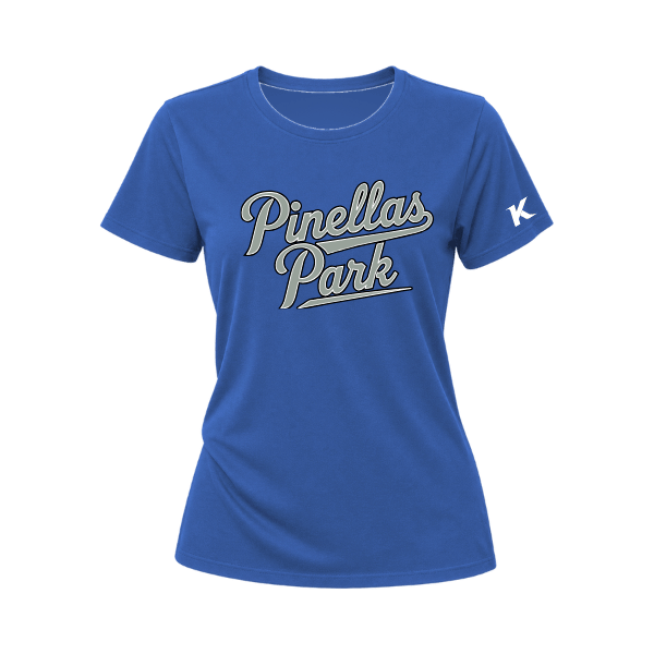 Baseball Majors–Taulbee Women's Relaxed Jersey Tee – True Royal – front mockup