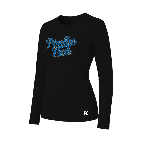 Baseball Majors–Taulbee Women's Jersey Long-Sleeve Tee – Black – front mockup