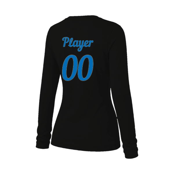 Baseball Majors–Taulbee Women's Jersey Long-Sleeve Tee – Black – back mockup